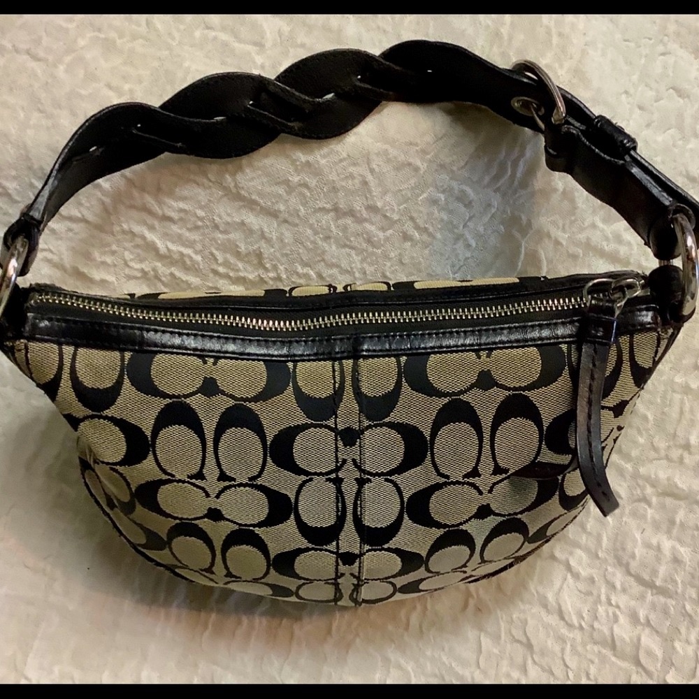 VTG Coach BoHo Canvas & Leather Shoulder Handbag - Picture 4 of 11